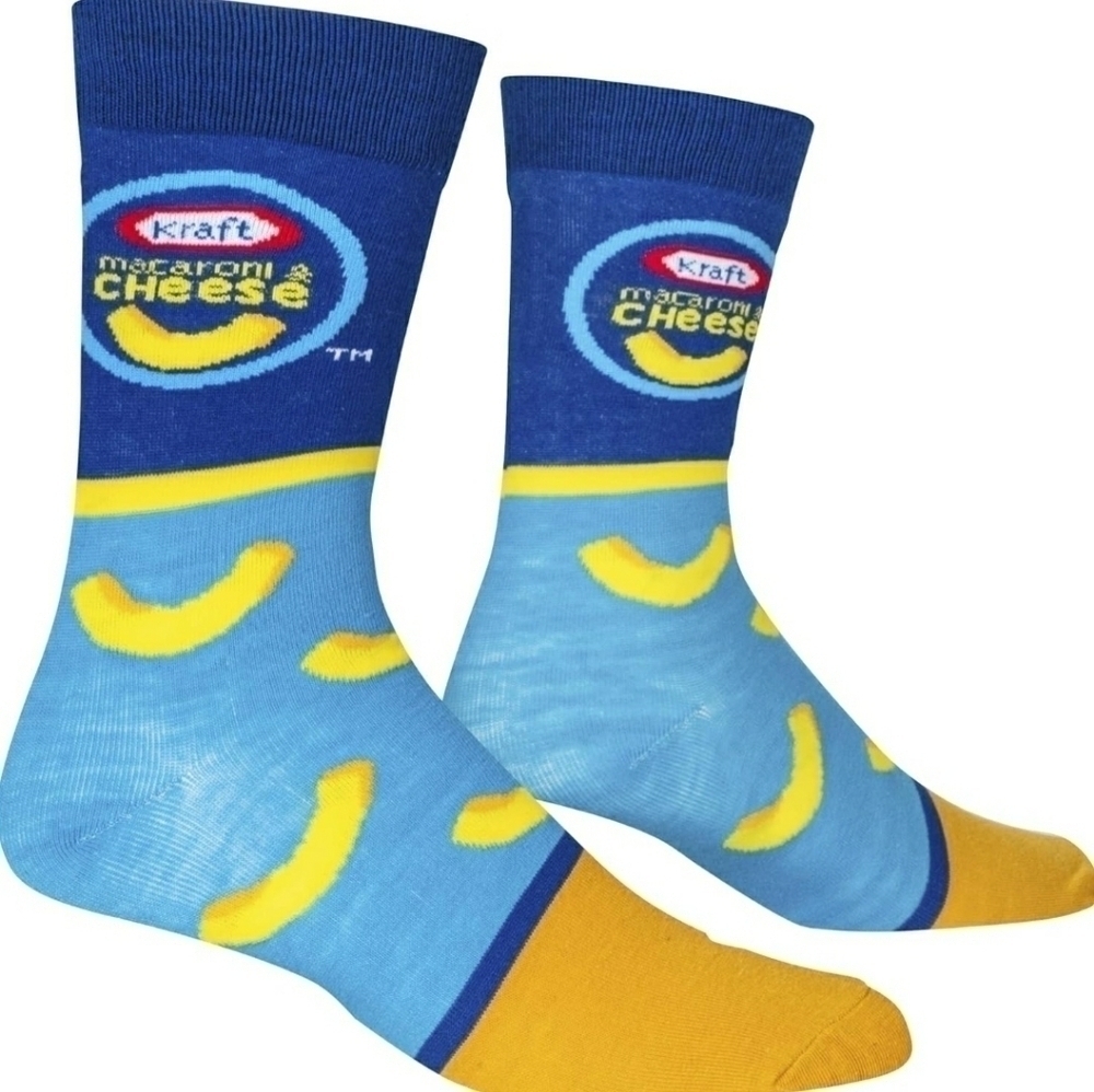 4/$25 Kraft Macaroni and Cheese Socks Novelty Crew Socks New